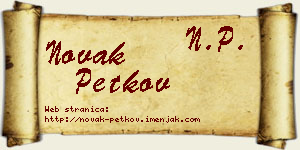 Novak Petkov vizit kartica